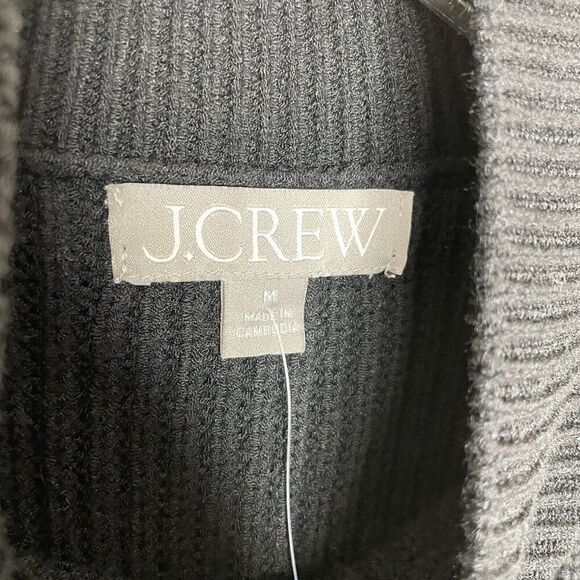J.CREW Sweater Womens Medium Ribbed Turtleneck Pullover NEW Black BV348 - Picture 6 of 9